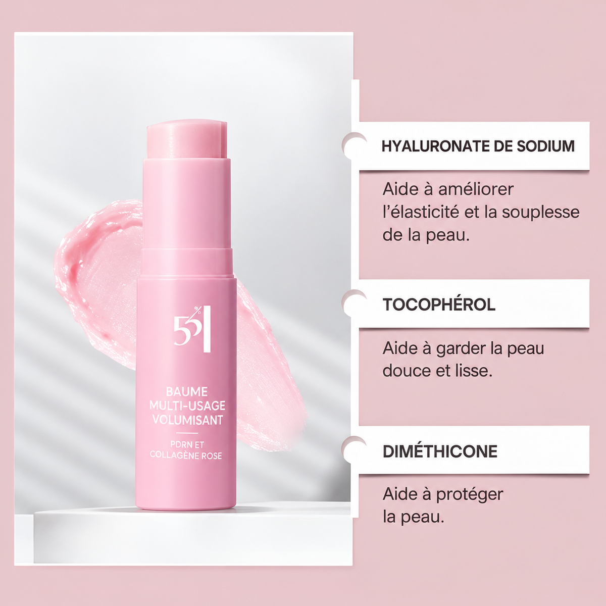 Baume PDRN & Collagène Rose