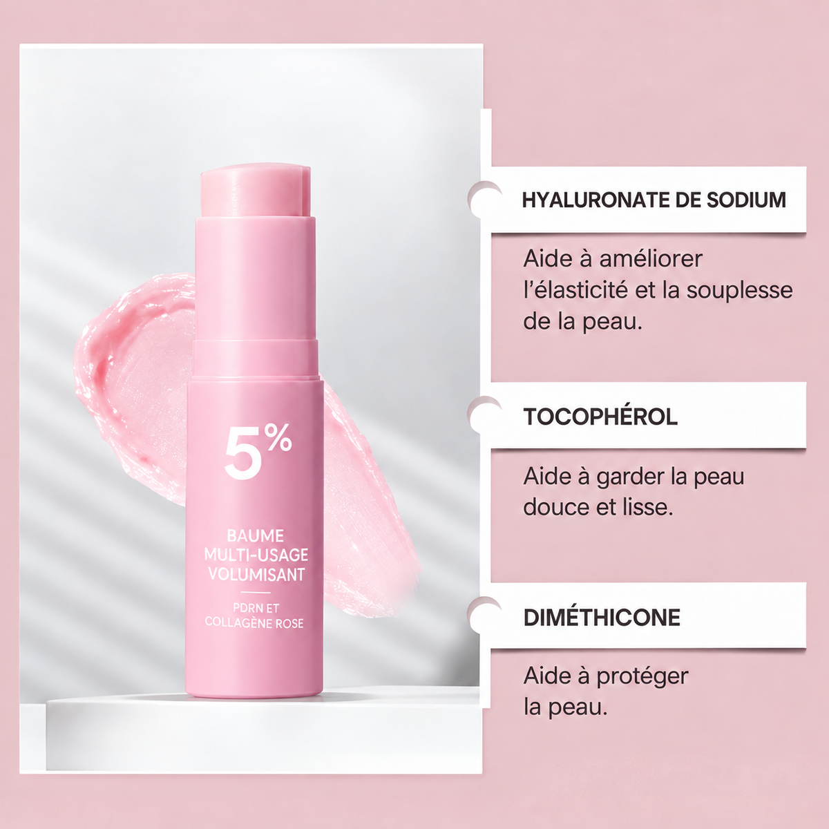 Baume PDRN & Collagène Rose